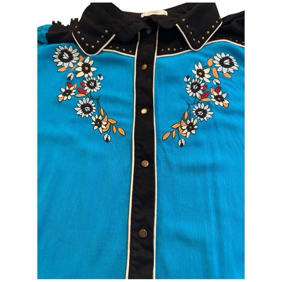 John Moon Texas Rodeo Shirt – Size XL, Embroidered Fringe Western Blouse (NWOT) - Picture 5 of 7